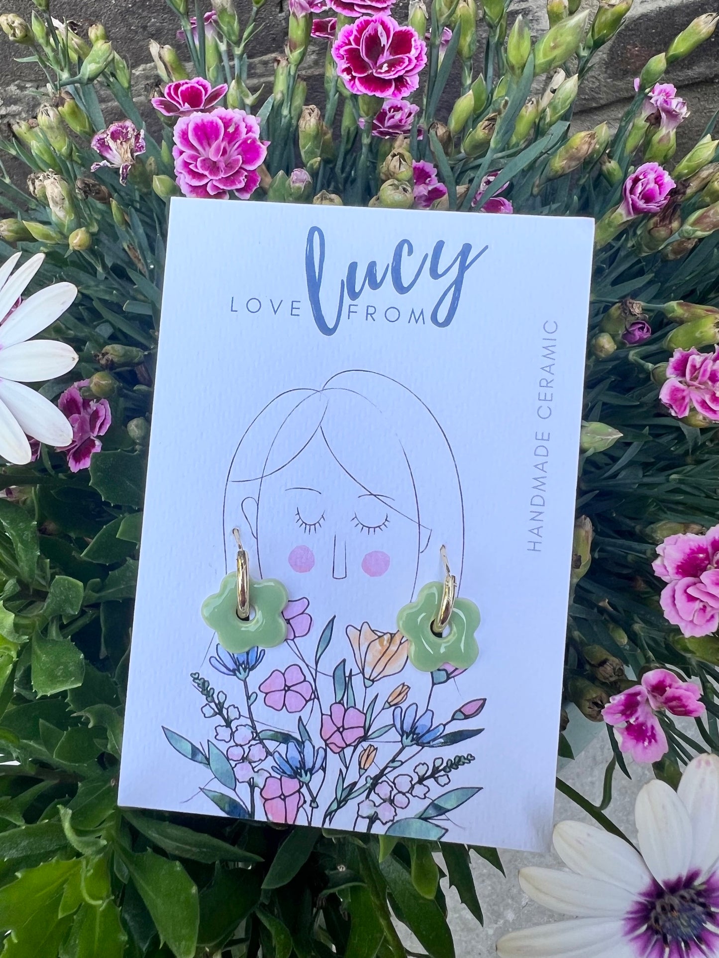 Daisy Hoops - various colours