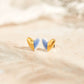 Gold Dipped Heart Stud - various colours