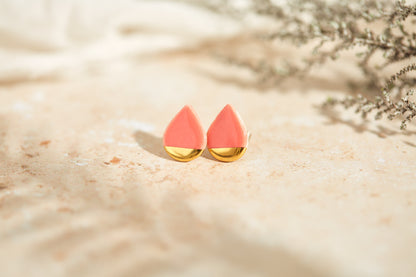 Gold Dipped Tear Stud - various colours