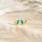 Gold Dipped Heart Stud - various colours