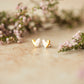 Gold Dipped Heart Stud - various colours